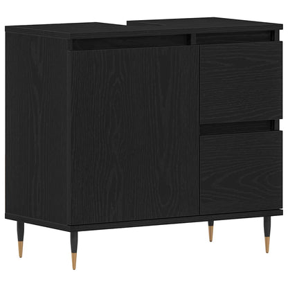 Bathroom Cabinet Black Oak 65 x 33 x 60 cm Engineered Wood