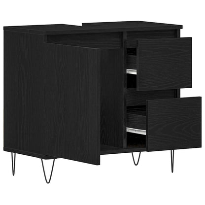 Bathroom Sink Cabinet Black Oak 65 x 33 x 60 cm Engineered Wood