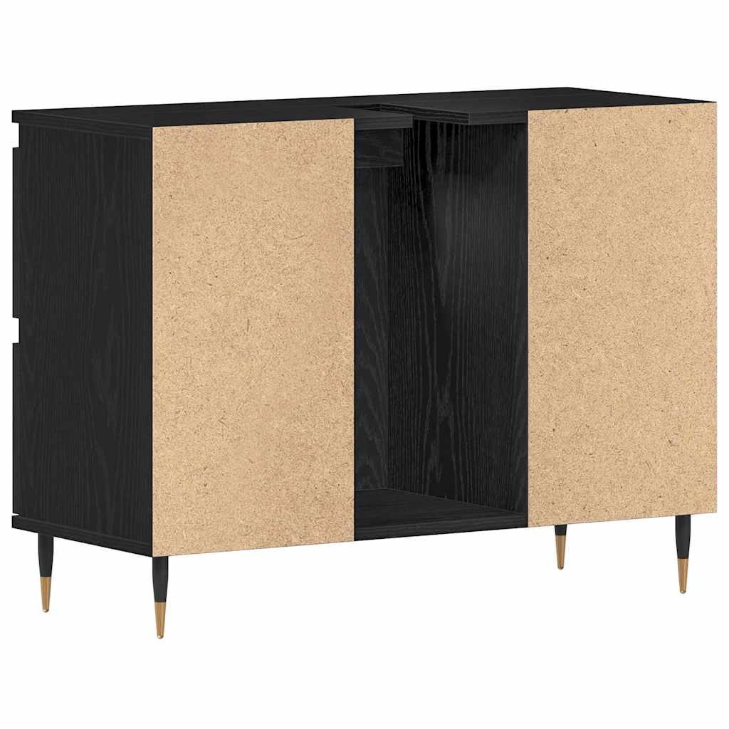 Bathroom Sink Cabinet Black Oak 80 x 33 x 60 cm Engineered Wood