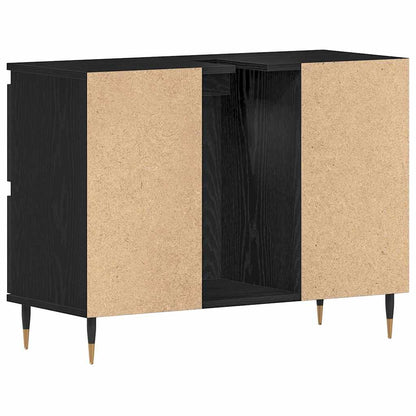 Bathroom Sink Cabinet Black Oak 80 x 33 x 60 cm Engineered Wood