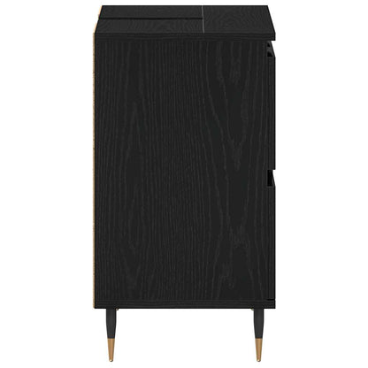 Bathroom Sink Cabinet Black Oak 80 x 33 x 60 cm Engineered Wood