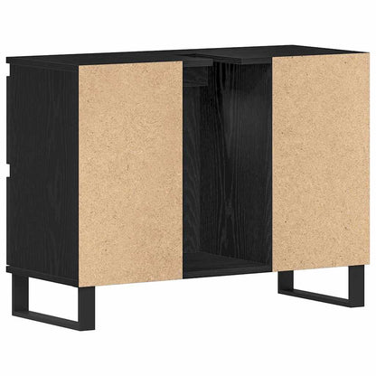 Bathroom Cabinet Black Oak 80 x 33 x 60 cm Engineered Wood