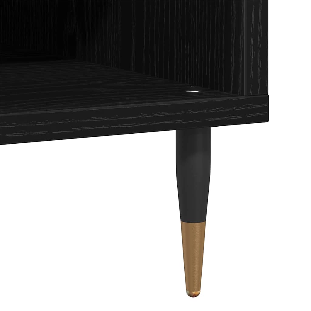 Record Cabinet Black Oak 85 x 38 x 48 cm Engineered Wood