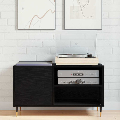 Record Cabinet Black Oak 85 x 38 x 48 cm Engineered Wood