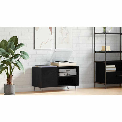 Record Cabinet Black Oak 85 x 38 x 48 cm Engineered Wood