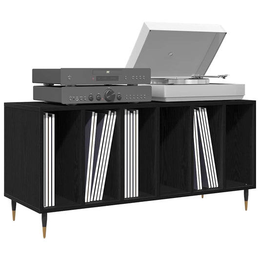 Record Cabinet Black Oak 100 x 38 x 48 cm Engineered Wood