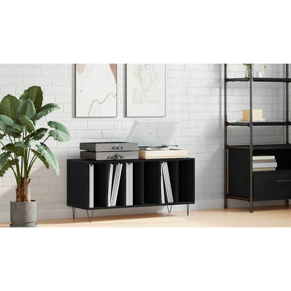 Record Cabinet Black Oak 100 x 38 x 48 cm Engineered Wood