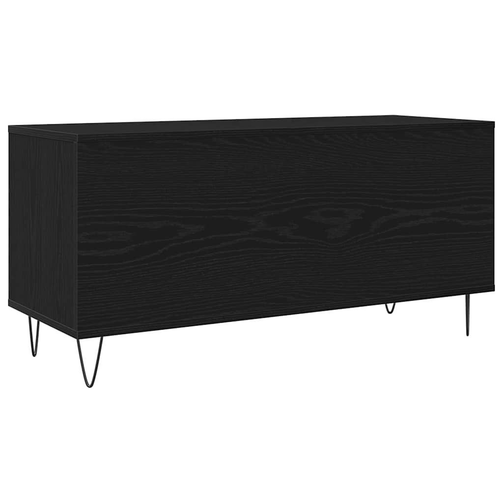 Record Cabinet Black Oak 100 x 38 x 48 cm Engineered Wood