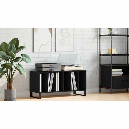 Record Cabinet Black Oak 100 x 38 x 48 cm Engineered Wood