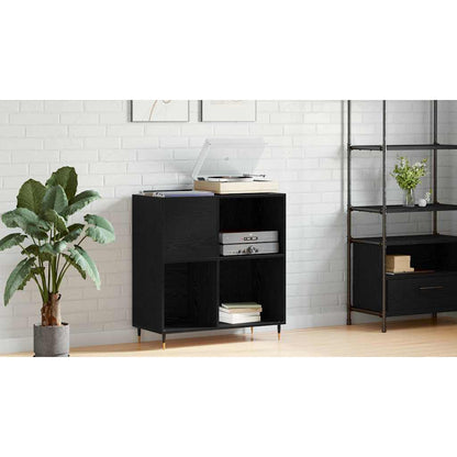 Record Cabinet Black Oak 85 x 38 x 89 cm Engineered Wood