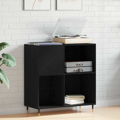 Record Cabinet Black Oak 85 x 38 x 89 cm Engineered Wood