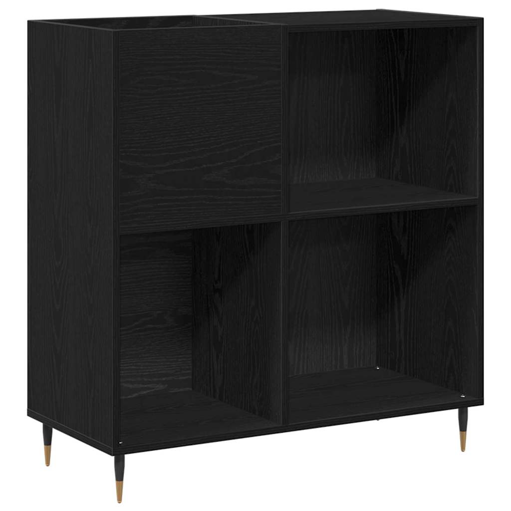 Record Cabinet Black Oak 85 x 38 x 89 cm Engineered Wood