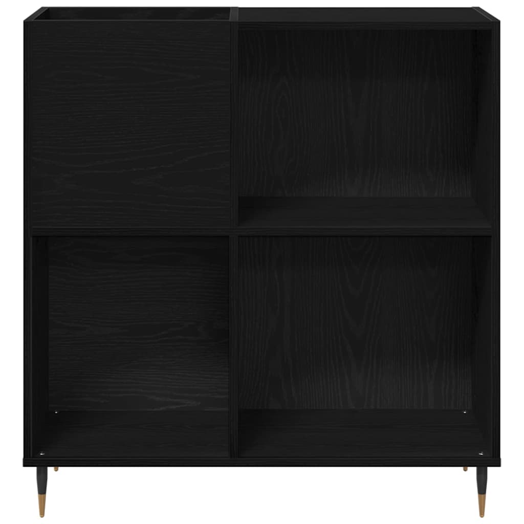 Record Cabinet Black Oak 85 x 38 x 89 cm Engineered Wood