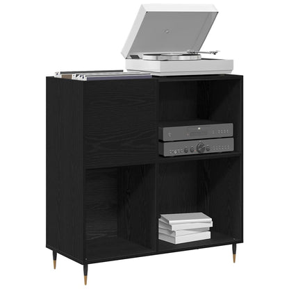 Record Cabinet Black Oak 85 x 38 x 89 cm Engineered Wood