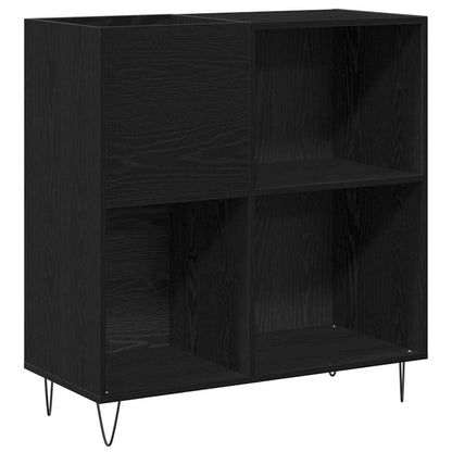 Record Cabinet Black Oak 85 x 38 x 89 cm Engineered Wood