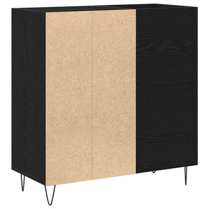 Record Cabinet Black Oak 85 x 38 x 89 cm Engineered Wood