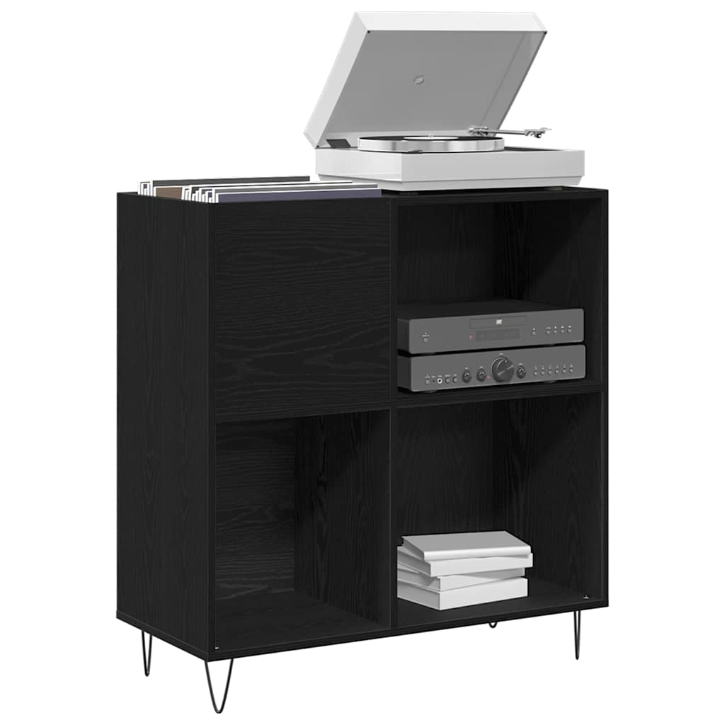 Record Cabinet Black Oak 85 x 38 x 89 cm Engineered Wood