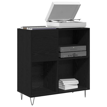 Record Cabinet Black Oak 85 x 38 x 89 cm Engineered Wood