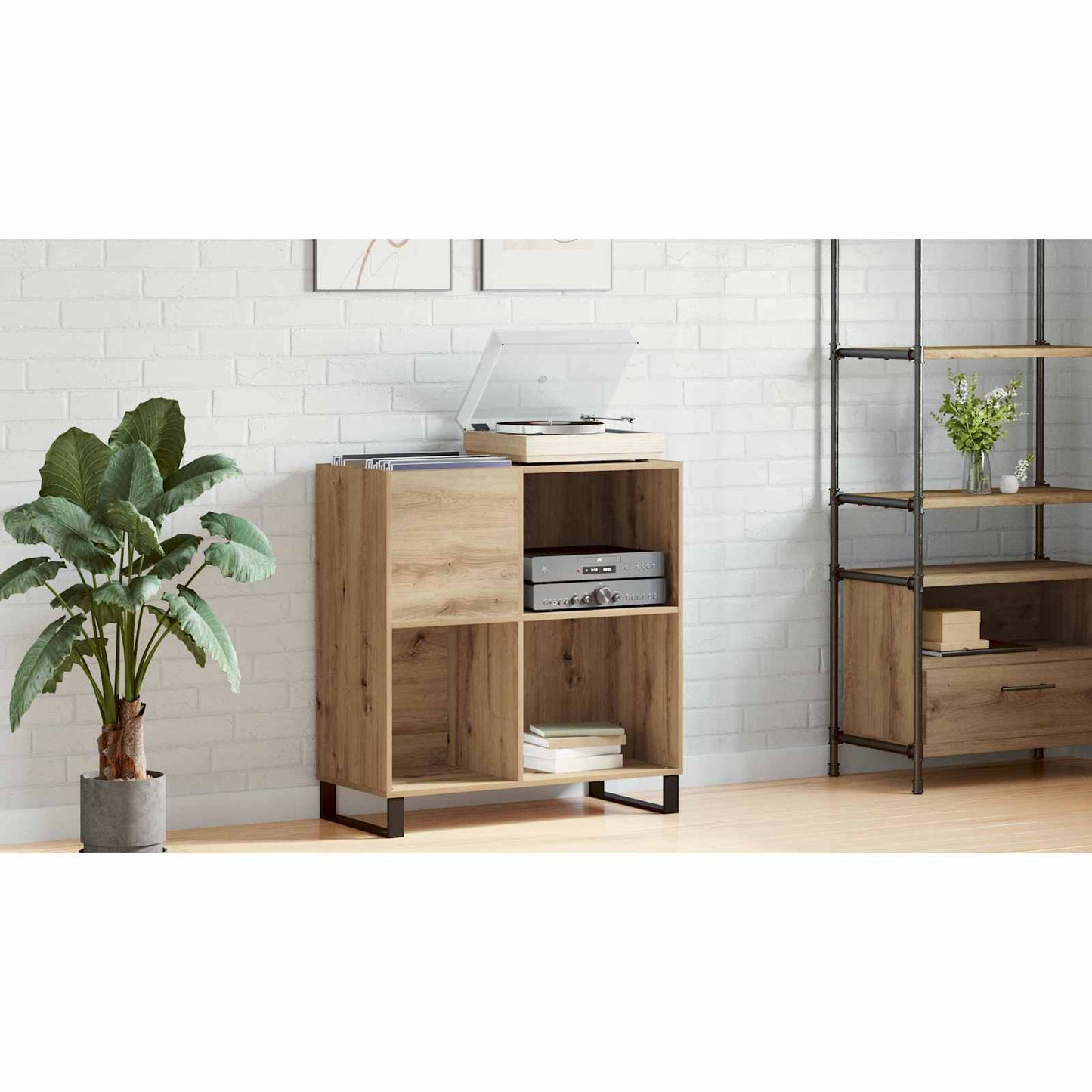 Record Cabinet Artisan oak 84.5 x 38 x 89 cm Engineered Wood