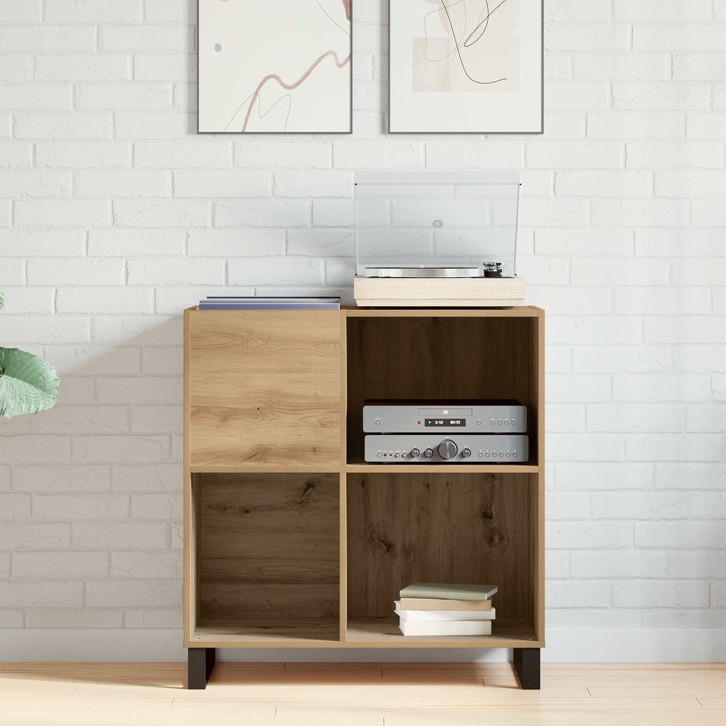 Record Cabinet Artisan oak 84.5 x 38 x 89 cm Engineered Wood