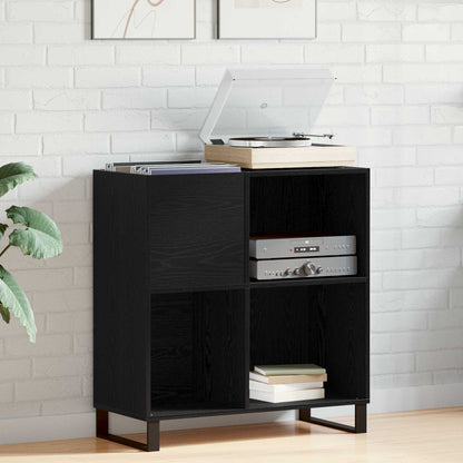 Record Cabinet Black Oak 84.5 x 38 x 89 cm Engineered Wood