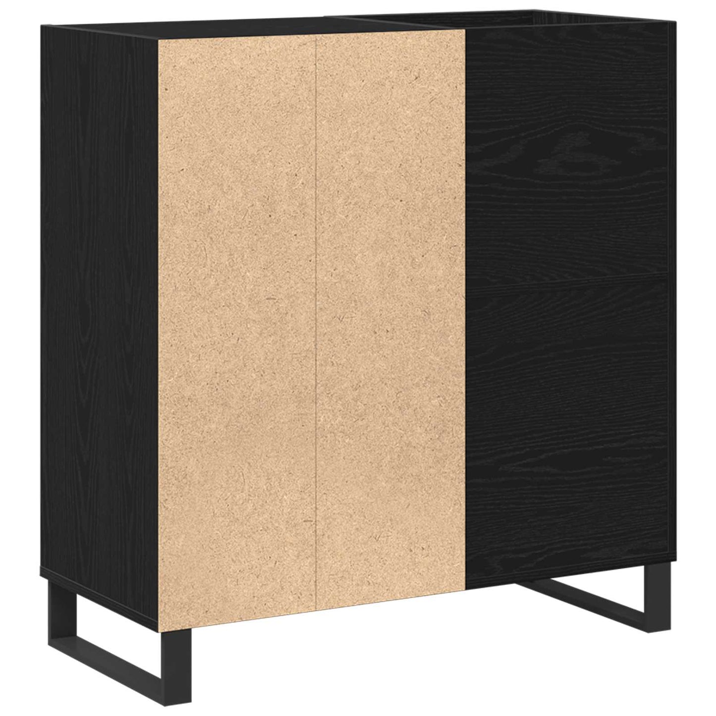 Record Cabinet Black Oak 84.5 x 38 x 89 cm Engineered Wood