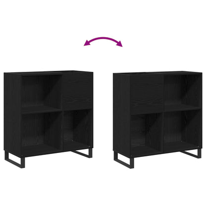 Record Cabinet Black Oak 84.5 x 38 x 89 cm Engineered Wood