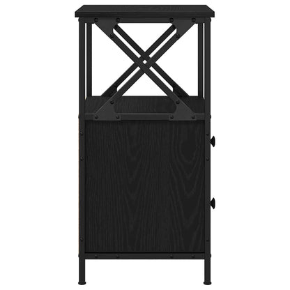 Bedside Cabinet Black Oak 34 x 35.5 x 70 cm Engineered Wood