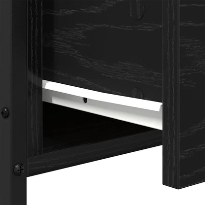 Bedside Cabinet with Drawer 2 pcs Black Oak 34 x 35.5 x 70 cm