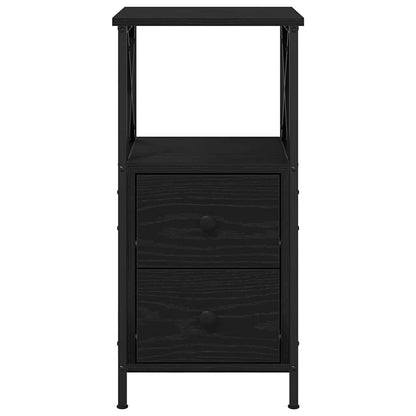 Bedside Cabinet with Drawer 2 pcs Black Oak 34 x 35.5 x 70 cm