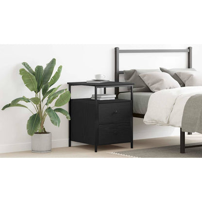 Bedside Cabinet Black Oak 34 x 35.5 x 50 cm Engineered Wood