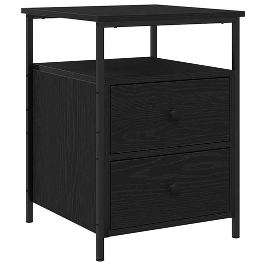 Bedside Cabinet Black Oak 34 x 35.5 x 50 cm Engineered Wood
