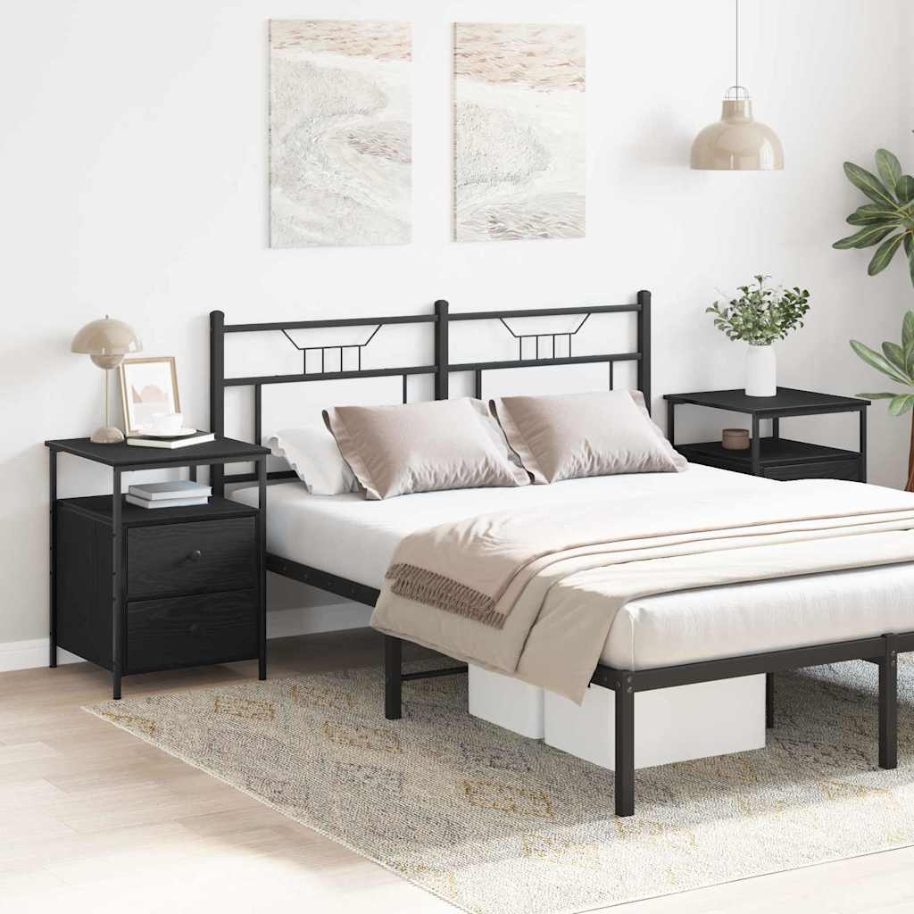 Bedside Cabinet 2 pcs Black Oak 34 x 35.5 x 50 cm