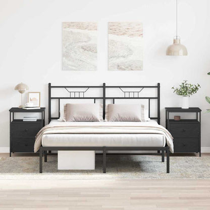 Bedside Cabinet 2 pcs Black Oak 34 x 35.5 x 50 cm
