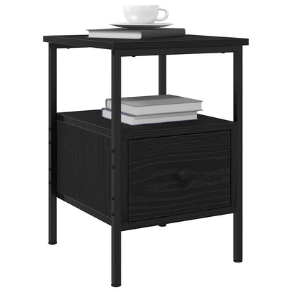 Bedside Cabinet Black Oak 34 x 36 x 50 cm Engineered Wood