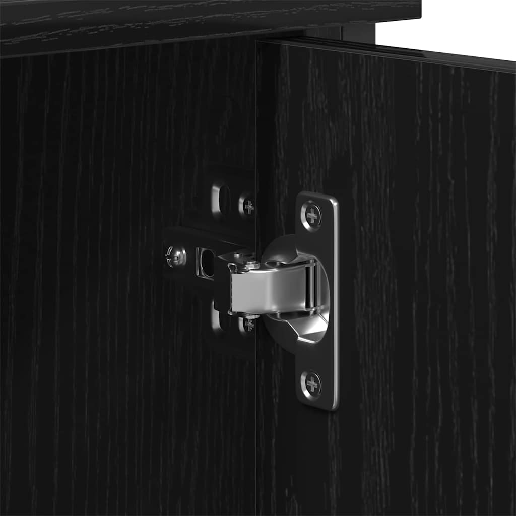 TV Cabinet Set Black Oak 101 x 35 x 65 cm Engineered Wood