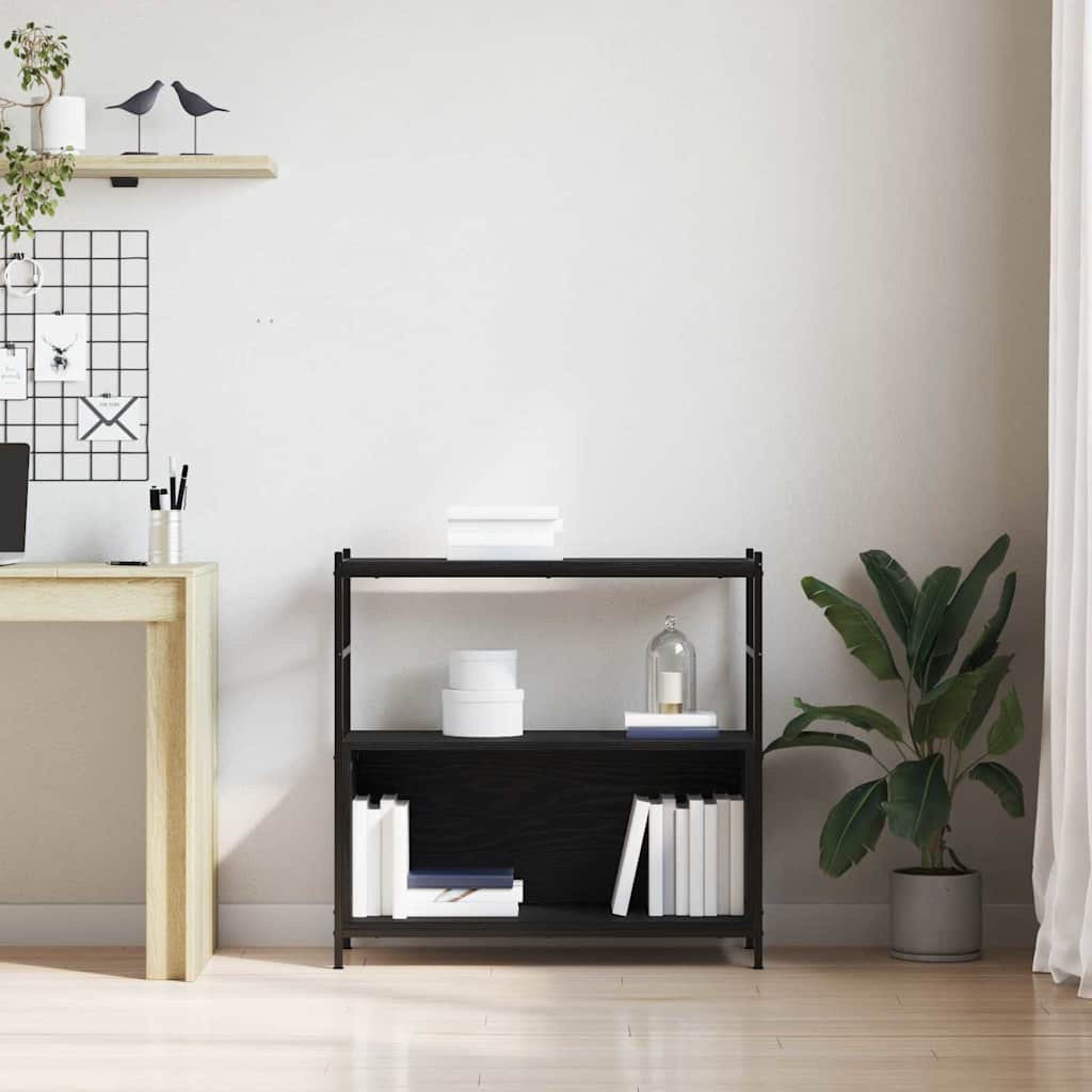 Bookshelf 80 x 30 x 78.5 cm Engineered Wood Black Oak