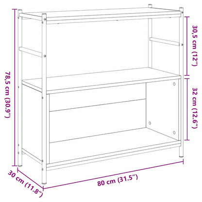 Bookshelf 80 x 30 x 78.5 cm Engineered Wood Black Oak
