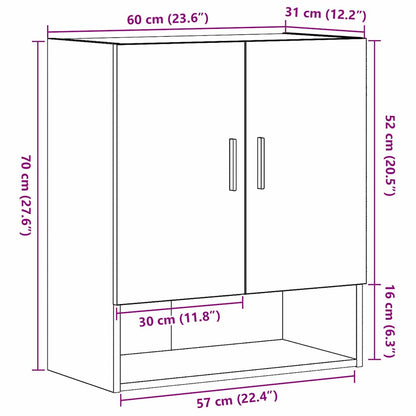 Wall-mounted Cabinet 60 x 31 x 70 cm Engineered Wood Black Oak