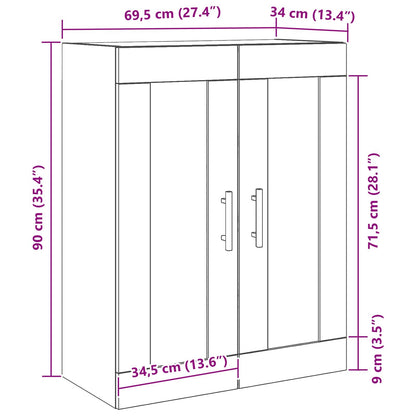 Wall-mounted Cabinet Wall-mounted Black Oak 69.5 x 34 x 90 cm