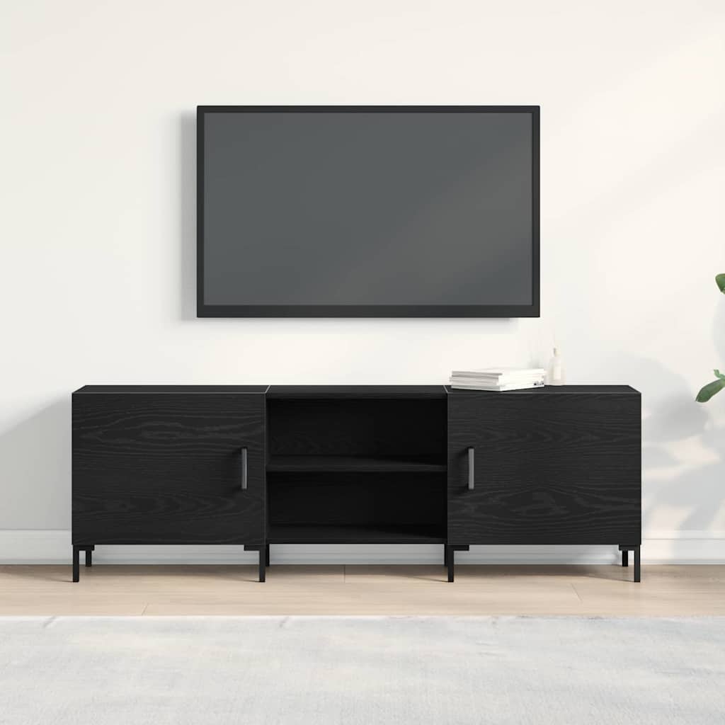 TV Cabinet Set 150 x 30 x 50 cm Black Oak Engineered Wood