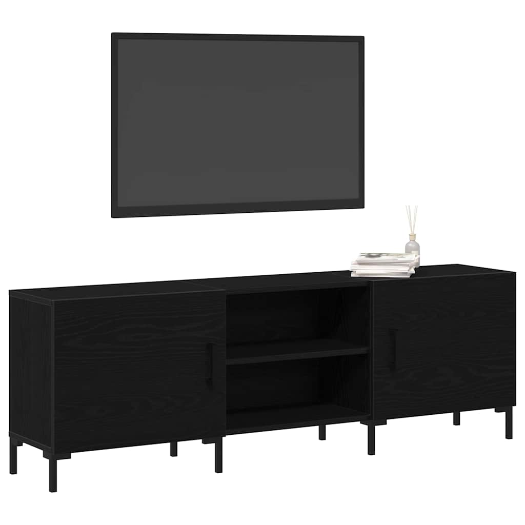 TV Cabinet Set Black Oak 150 x 30 x 50 cm Engineered Wood