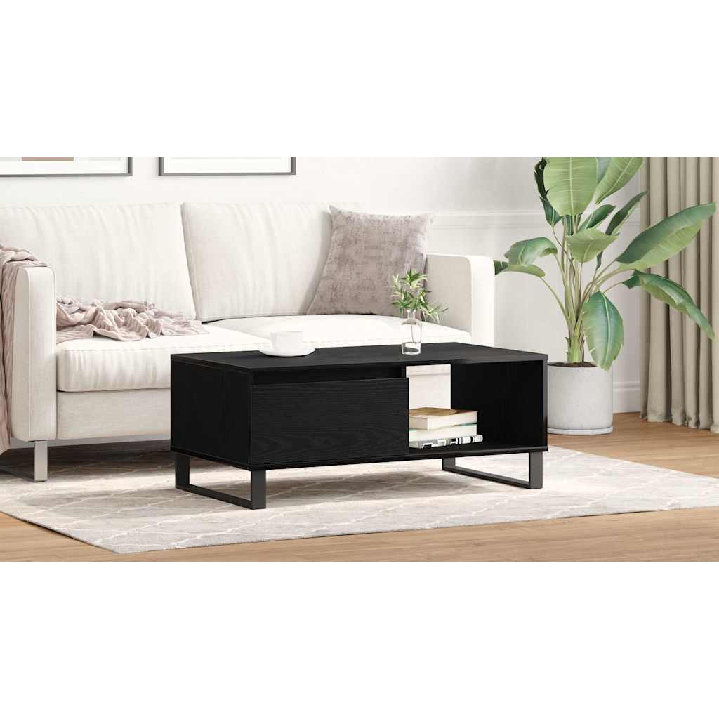 Coffee Table Black Oak 90 x 50 x 36.5 cm Engineered Wood