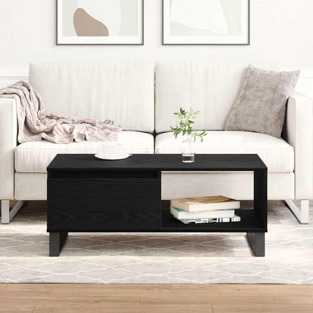Coffee Table Black Oak 90 x 50 x 36.5 cm Engineered Wood