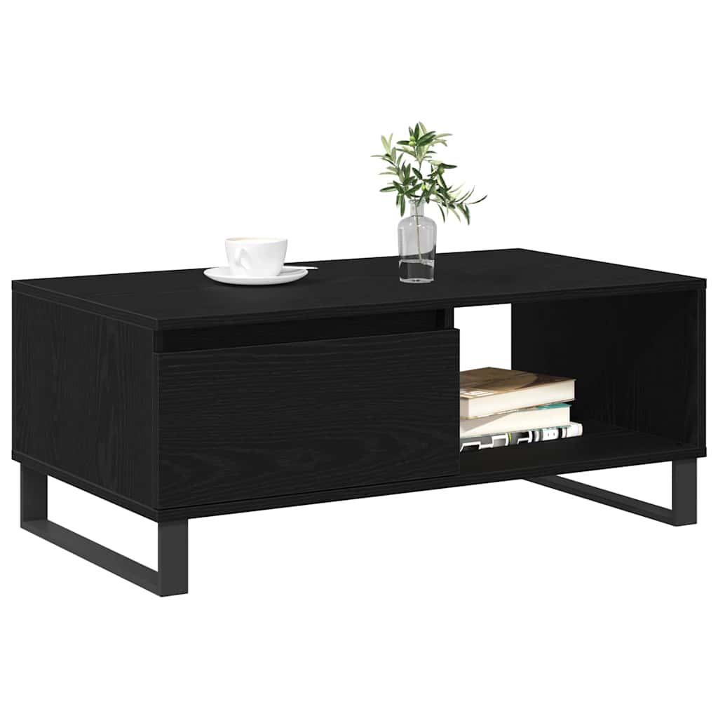Coffee Table Black Oak 90 x 50 x 36.5 cm Engineered Wood