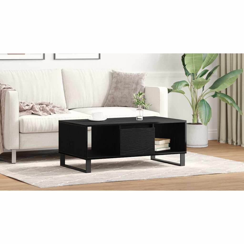 Coffee Table Black Oak 90 x 50 x 36.5 cm Engineered Wood