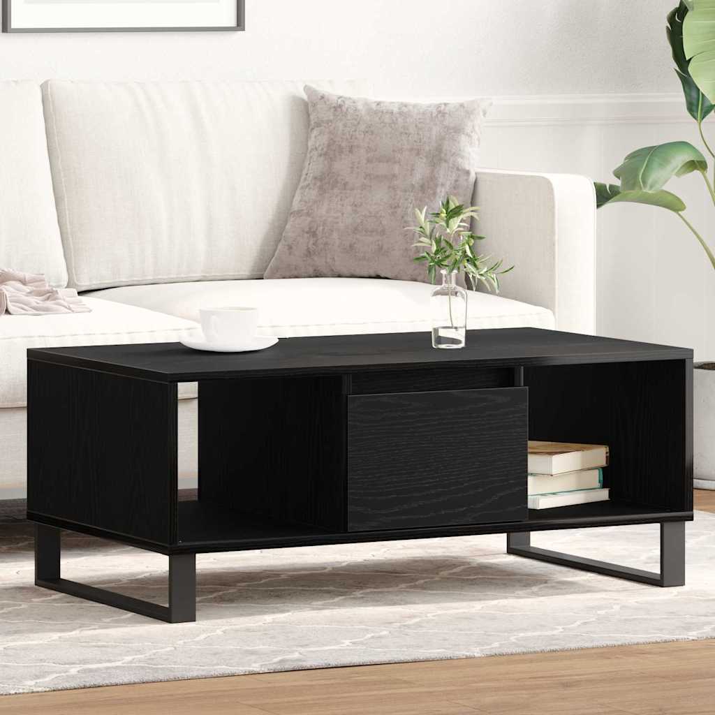 Coffee Table Black Oak 90 x 50 x 36.5 cm Engineered Wood