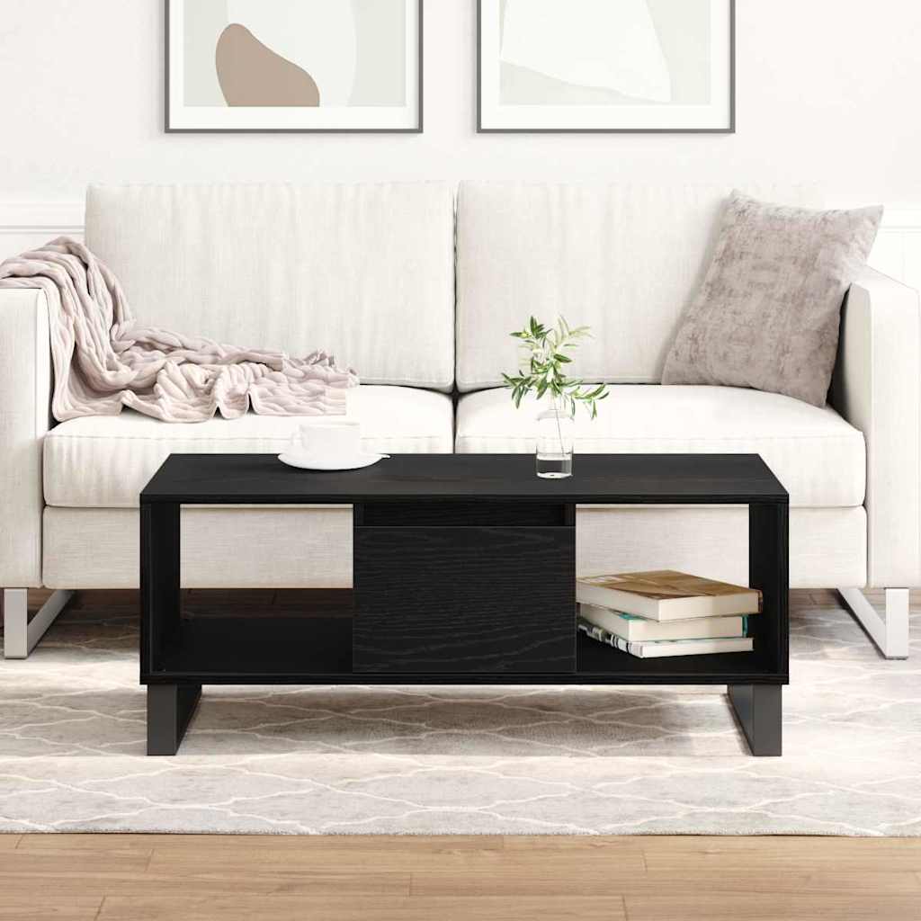 Coffee Table Black Oak 90 x 50 x 36.5 cm Engineered Wood