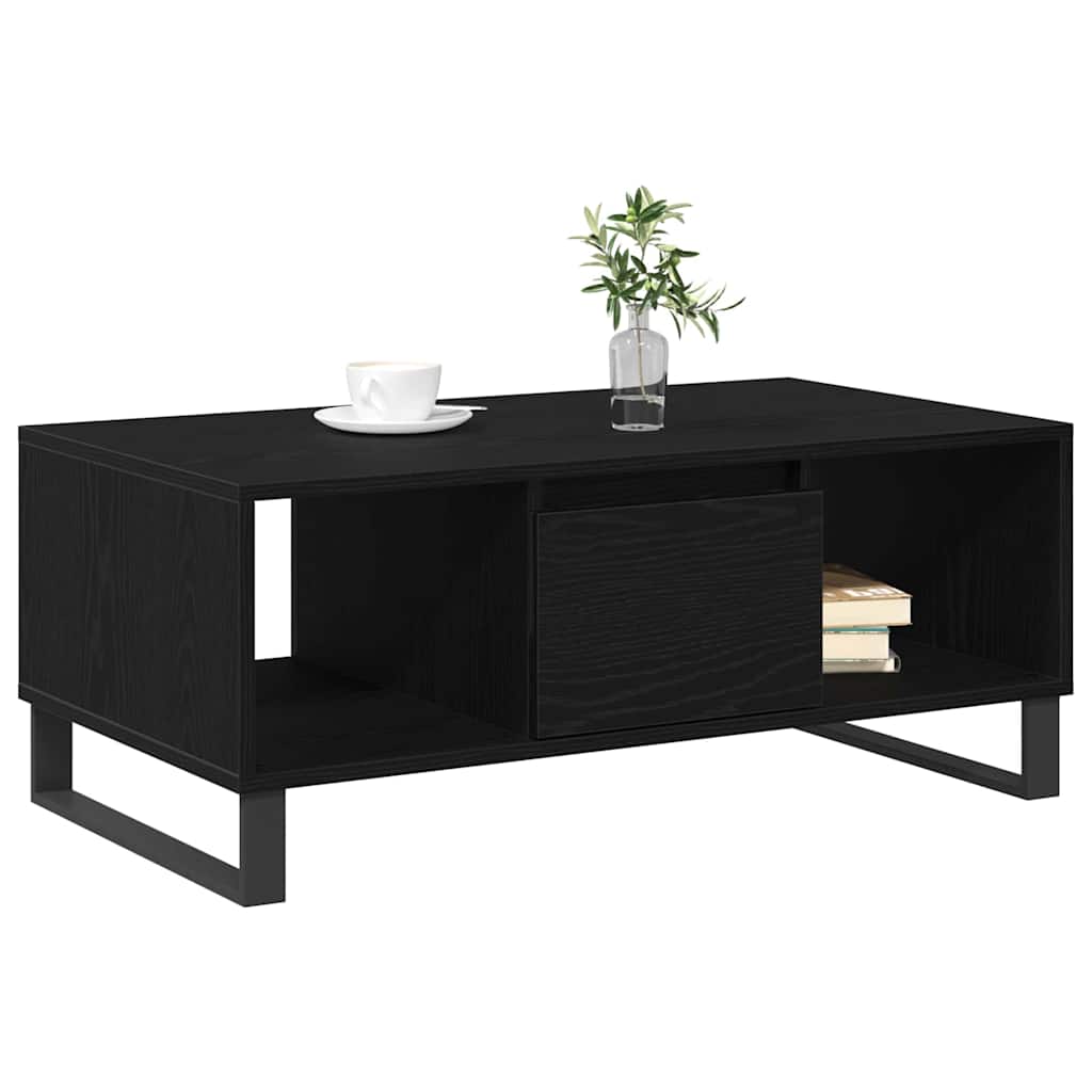 Coffee Table Black Oak 90 x 50 x 36.5 cm Engineered Wood