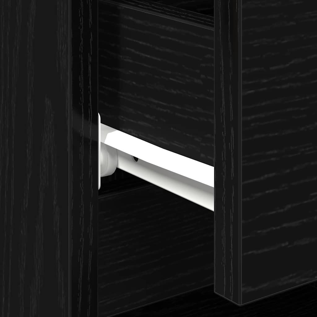 Bedside Cabinet Black Oak 40 x 35 x 50 cm Engineered Wood